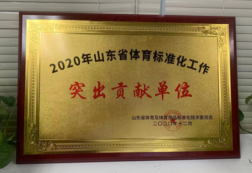 恭喜波胆官方网站体育荣获山东省体育及体育用品标准化技术委员会授予“突出贡献单位”荣誉称号